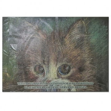 Бумага тонированная  А2 10л. 200 г/м2 "Black" черная*