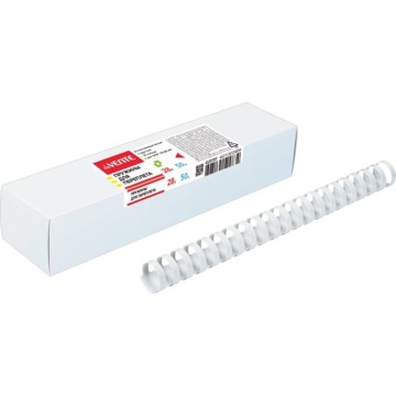 Пружины для переплета пластиковые 28мм, 50шт, белые круглые