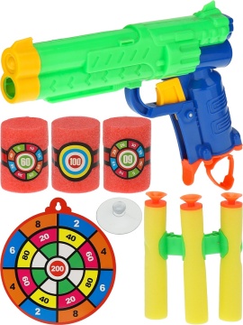 Игрушка пистолет софт-патроны 3шт., мишень 3 шт., в коробке