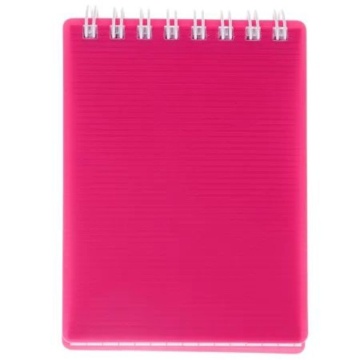 Блокнот А7 пласт.обл.  80л "Line neon. Розовый" гребень, кл.