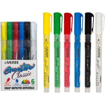Набор маркеров акриловых   6цв. пулевидн."deVENTE", ширина линии 1,5 мм