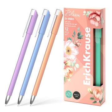 Ручка гелевая EK G-Reed Stick Pastel Bloom черная, 0,38мм