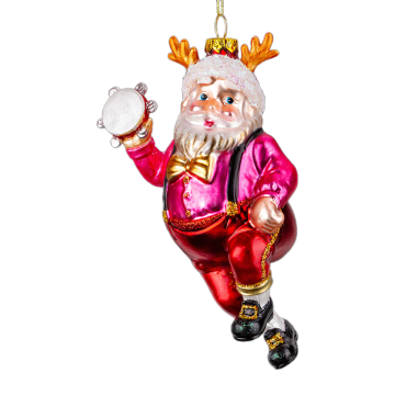 Украшение ErichKrause Decor Санта на вечеринке 15см, стекло
