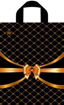 Пакет 35*28см (55мк) с петлевой ручкой "Золотые сети" Глянец ПВД