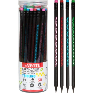 Карандаш deVENTE HB Triolino , трёхгранный с ластиком, пластик ,туба