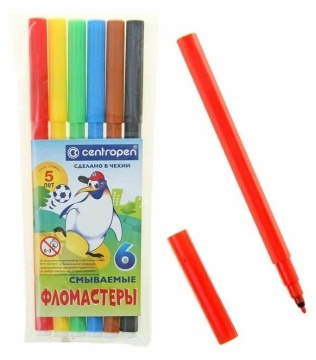 Фломастеры 6цв "Centropen. Пингвины", карт. упак.
