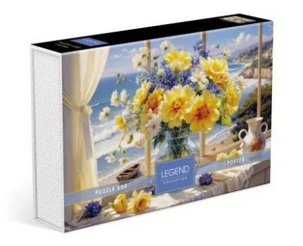 Пазлы  500 элементов  480*330мм. "LEGEND. Летний букет" + постер, в подар.уп-ке