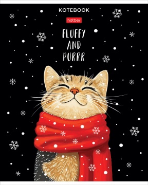 Тетрадь А5 48л ЛИН. Hatber пласт.обл. "Котэ" 5диз.в спайке