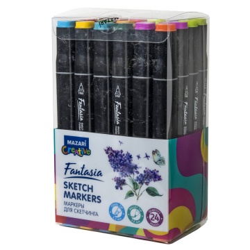 Набор маркеров для скетчинга  24цв. FANTASIA. Main colors, двусторон., 3,0-6,2мм