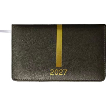 Планинг дат. 2027г, 155*95мм 64л., кожзам, Aspect коричневый, ляссе