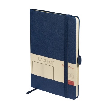 Записная книжка А5  80л. кожзам, тв.пер. "City. Темно-синий" лин., резинка