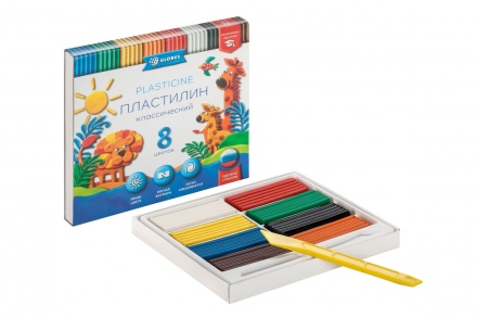 Пластилин  8цв 160гр. КЛАССИЧЕСКИЙ к/к, стек