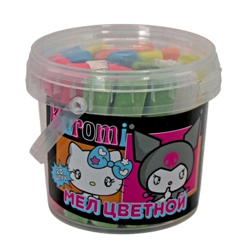 Мел цветной асфальт. 20шт. "Куроми", в ведерке