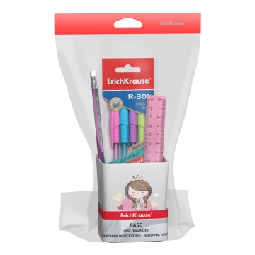 Набор настольный пластиковый ErichKrause Base, Pastel Princess, белый