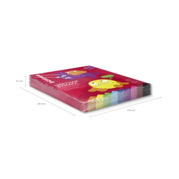 Цветная бумага мелованная односторонняя на клею ErichKrause, Jolly Friends, А4, 10 л.,10 цв.(школьно