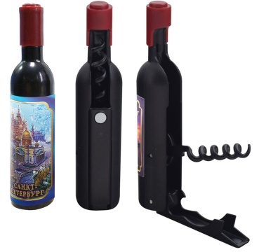 Штопор 11см "Санкт-Петербург. Спас, Исаакий, Сфинкс", магнит