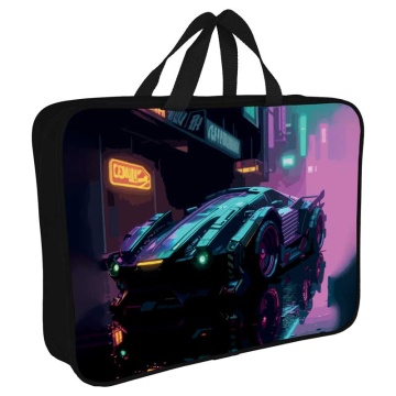 Папка А4 (360*270*80) с ручками, молния, ткань "Спортивный автомобиль NEW "