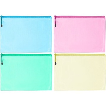 Конверт на молнии 235x180мм ПВХ 280мкм, армированный, текст.молния