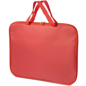 Папка А4 (350*275*20) с ручками, молния, ткань "Красная"