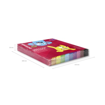 Цветная бумага двусторонняя на клею ErichKrause, Jolly Friends, А4, 10 листов, 10 цветов (школьно-пи