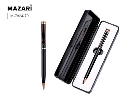 Ручка с пов.мех. в футляре "Bello B" шарик.,1,0мм, металл., синие чернила