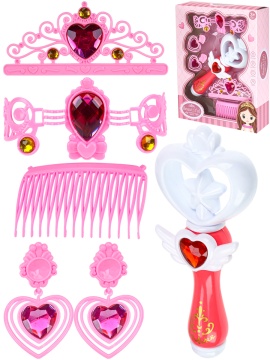 Игровой набор для девочек "Принцесса" гребень, клипсы,палочка