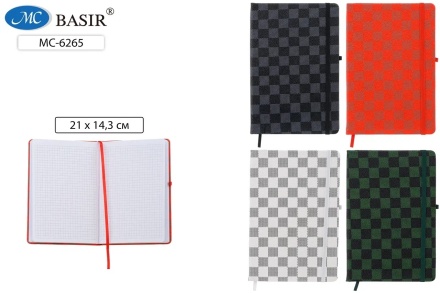 Ежедневник-блокнот: на резинке, обложка кож.зам.  А-5