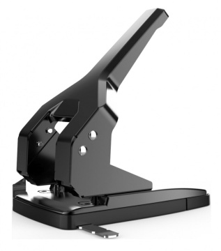 Дырокол Deli  60 лист., металл, черный, с линейкой