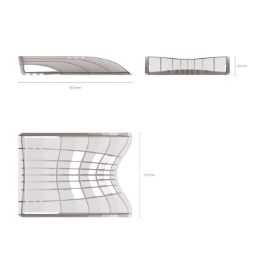 Лоток для бумаг пластиковый ErichKrause S-Wing, Classic, дымчатый