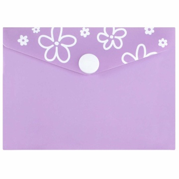 Конверт на кнопке  с рисунком 105*74мм "Сиреневые цветочки"