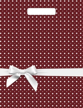 Пакет 40*31см (60мк) с вырубной укрепл. ручкой "Горох подарочный" Глянец ПВД