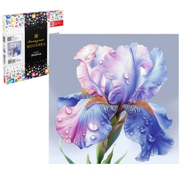 Мозаика алмазная по номерам на холсте 20*20см "Ирис" с подрамником