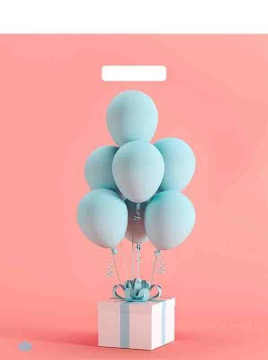 Пакет 45*38см (60мк) с вырубной укрепл. ручкой "Воздушный сюрприз" Ламинат