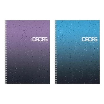 Тетрадь А4 80л кл. гребень Hatber "Drops" глянц.лам.