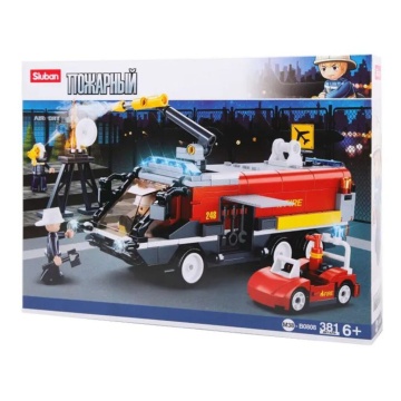 Конструктор пластм. Sluban "Пожарные.Пожарная машина аэропорта" 381 дет.