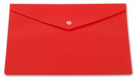 Конверт на кнопке А5 0,18мм непрозр., глянц. однотонный, красный