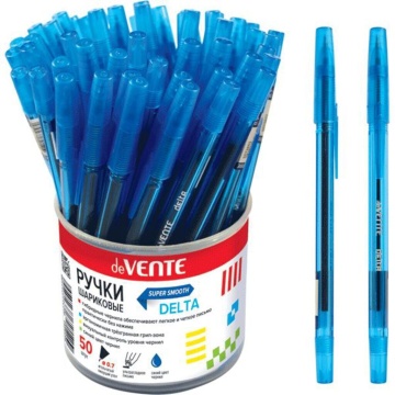 Ручка шар. deVENTE "Delta", 0,7мм, маслн. чернила, синяя, ассорти*