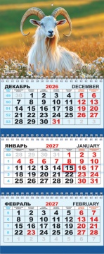 Календарь квартальный (большой) на 2027 год "Символ года. Летняя гармония", 295х730мм