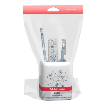 Набор настольный пластиковый ErichKrause Forte, Frozen Beauty, белый с серой вставкой