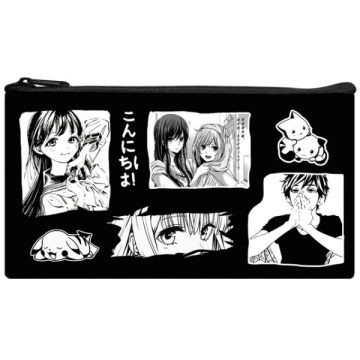 Пенал мягкий. 205*108 мм. ЧЁРНО-БЕЛОЕ АНИМЕ