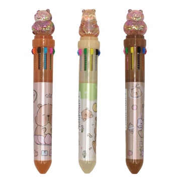 Ручка шар. многоцв.10-ти цветная "Капибара"