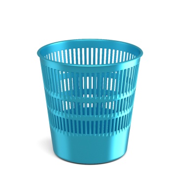 Корзина для бумаг сетчатая пластиковая ErichKrause Ice Metallic, 12л, голубая