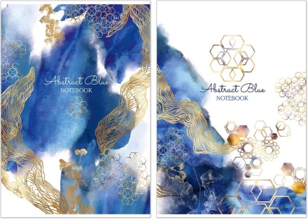 Тетрадь А4 60л кл. скоба Полином "Abstract blue" УФ-лак