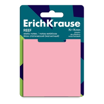 Блок д\записи на магните (75*75мм) REEF 50л, статический, розовый