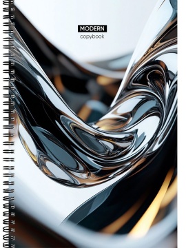 Тетрадь А4 96л кл. гребень Проф-Пресс "Жидкий металл"