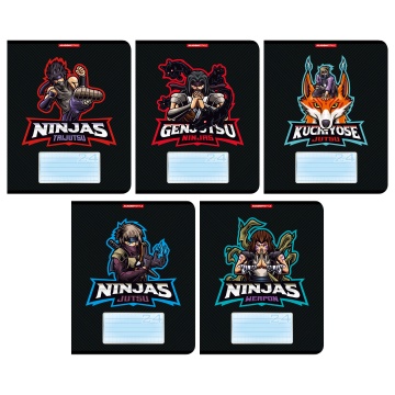 Тетрадь А5 24л кл. Полиграф Принт "Ниндзя" ВД-лак, белизна 100%