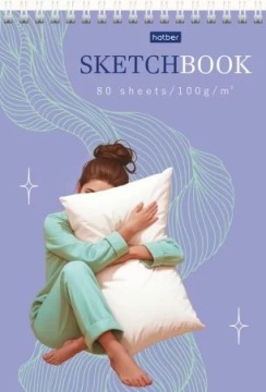 Скетчбук А5  80л., гребень, 100гр/м2 "Весь ее Мир" жестк.подл.