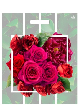 Пакет 45*38см (60мк) с вырубной укрепл. ручкой "Розарий" Ламинат*