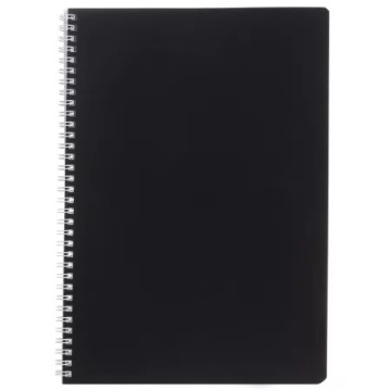 Тетрадь А4  96л кл. гребень Hatber "SoloMatte. Черный бархат" перф., софт-тач