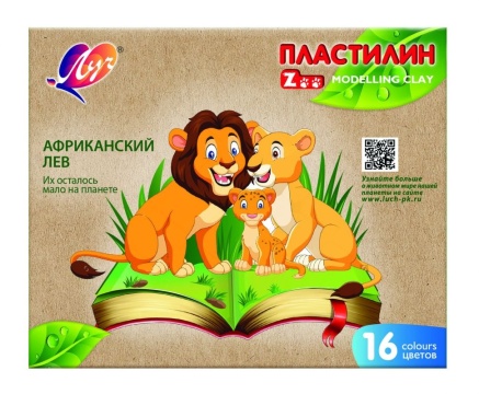 Пластилин 16цв 240гр. ZOO, карт.кор.